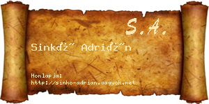 Sinkó Adrián névjegykártya